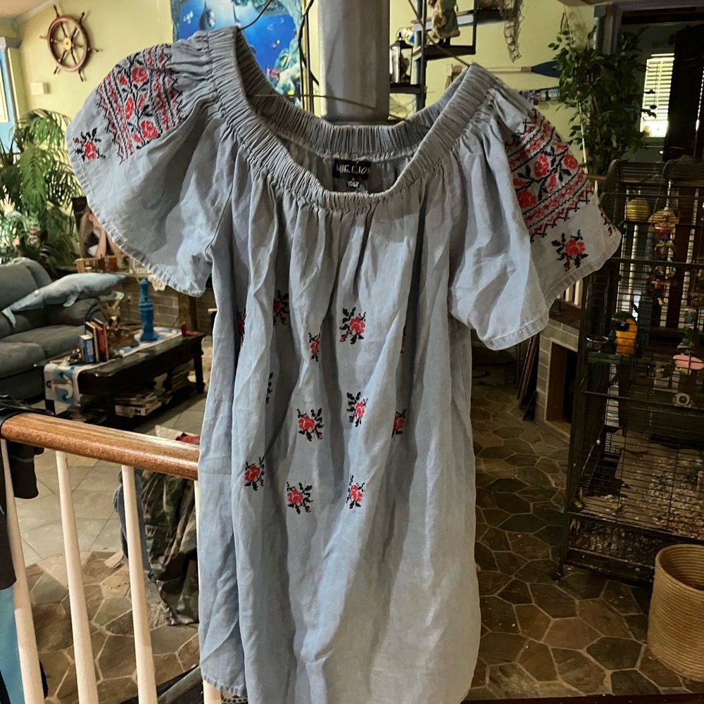 Embroidered Blue Top
